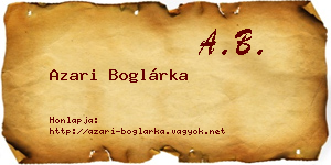 Azari Boglárka névjegykártya