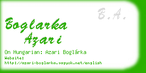 boglarka azari business card